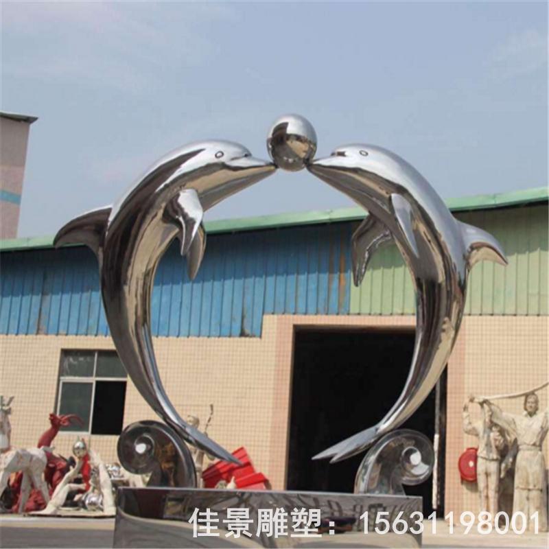 不锈钢海豚雕塑